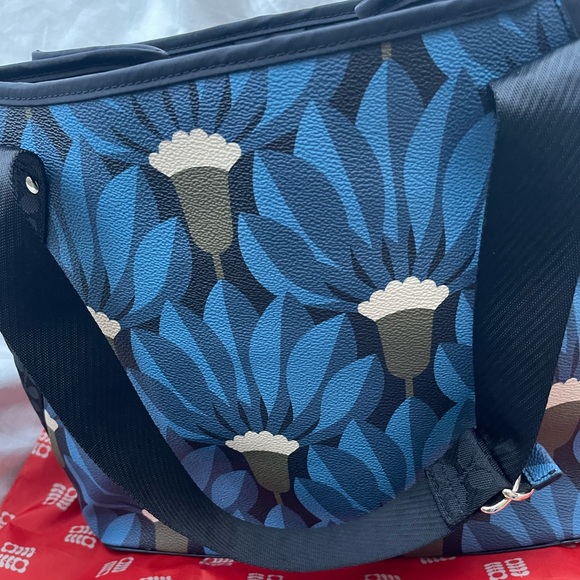 Orla Kiely Printed Pebble Grain Shoulder Bag Gondola Papyrus Print - Picture 2 of 8